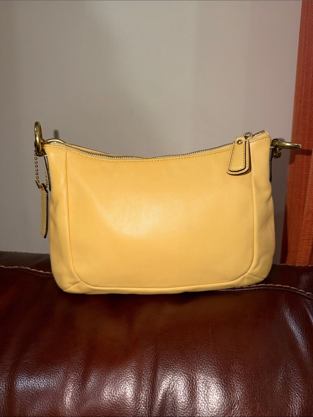 ‼️Coach Kristin Buttercup Yellow Leather Shoulder Bag Crossbody Bag - Picture 4 of 14